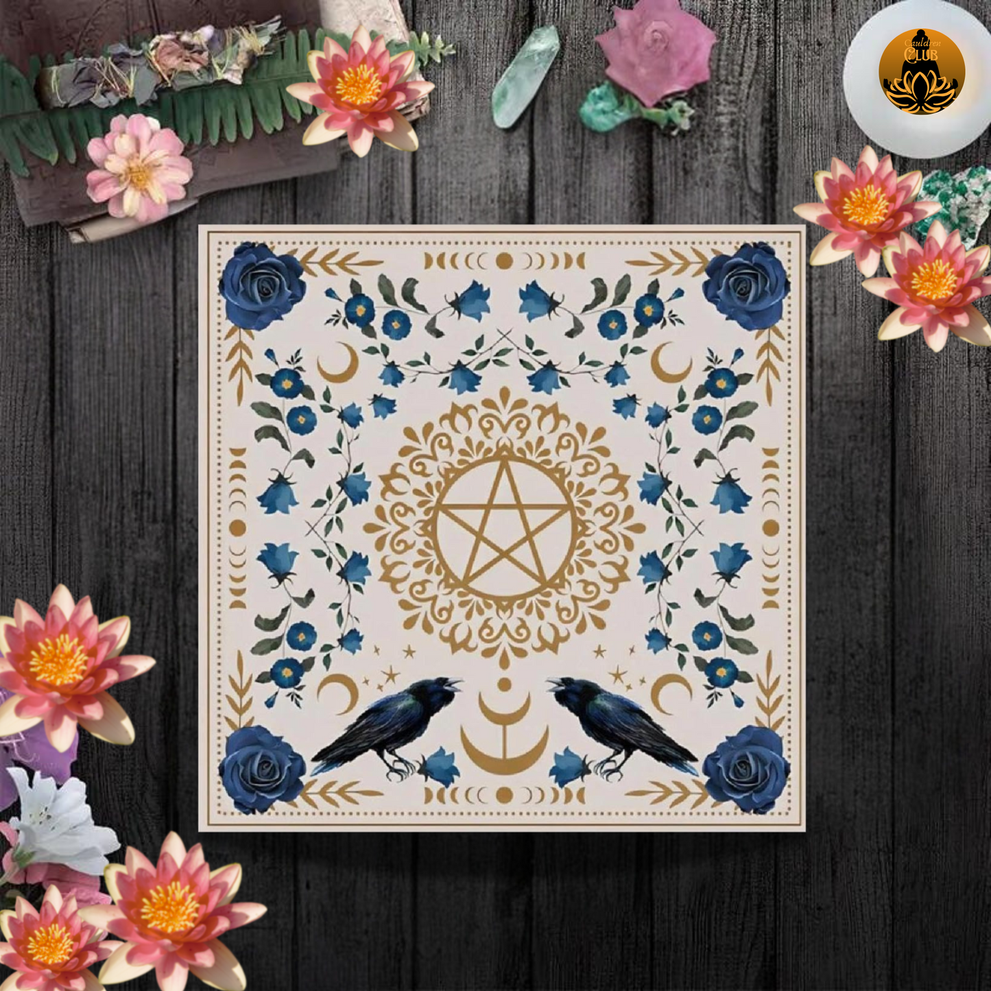 Blue Rose Crow Alter Cloth