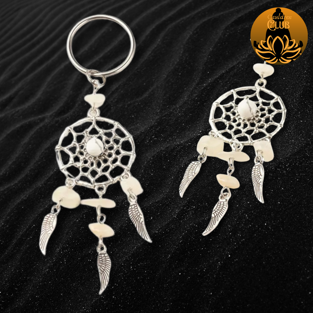 Dream Catcher Keyring - White