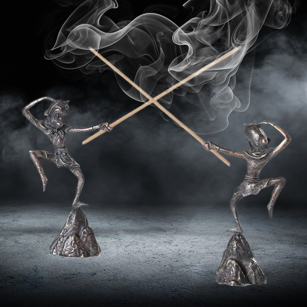 Monkey Soldier Incense Holder - Red Bronze