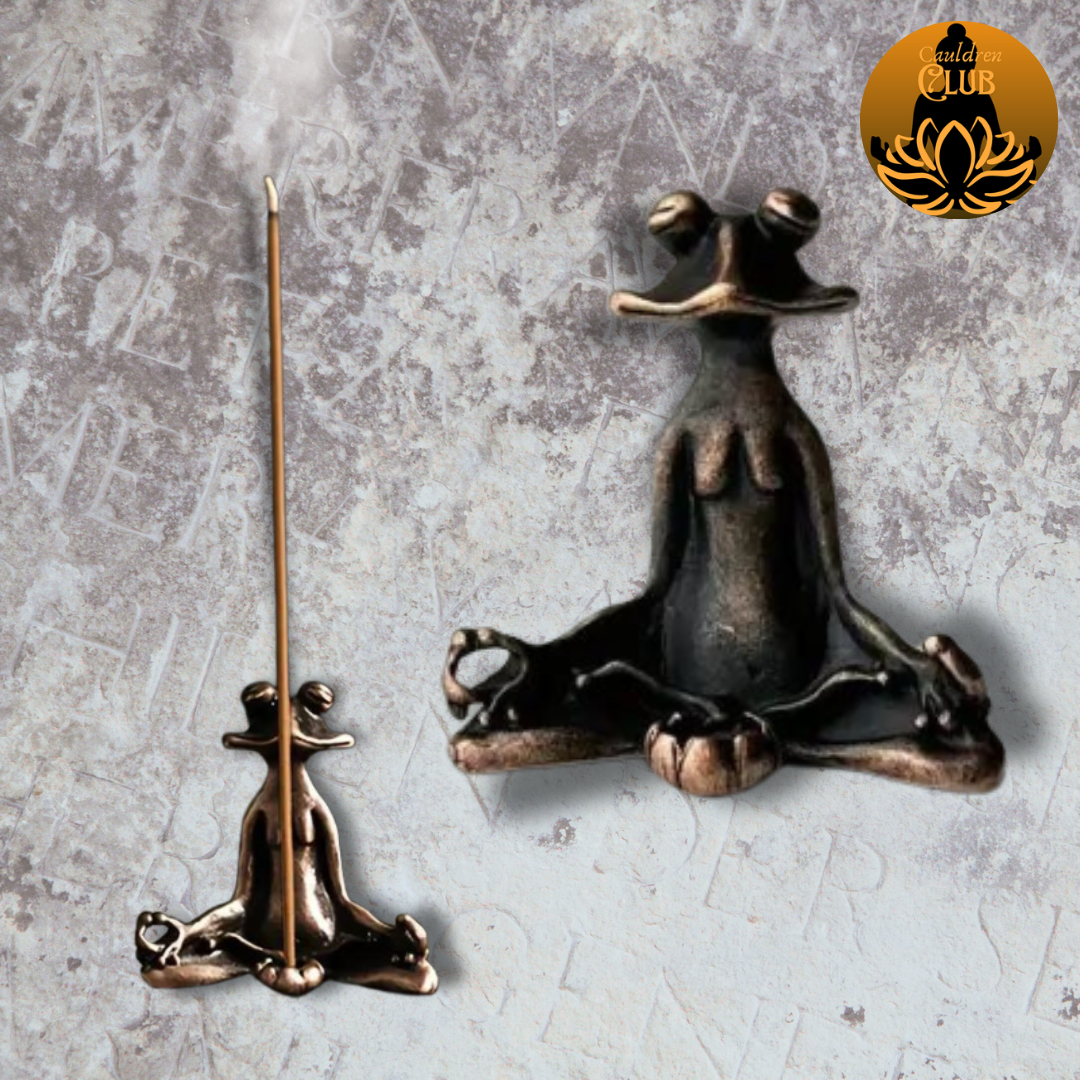 "Let It All Hang Out" Frog Incense Holder - Bronze