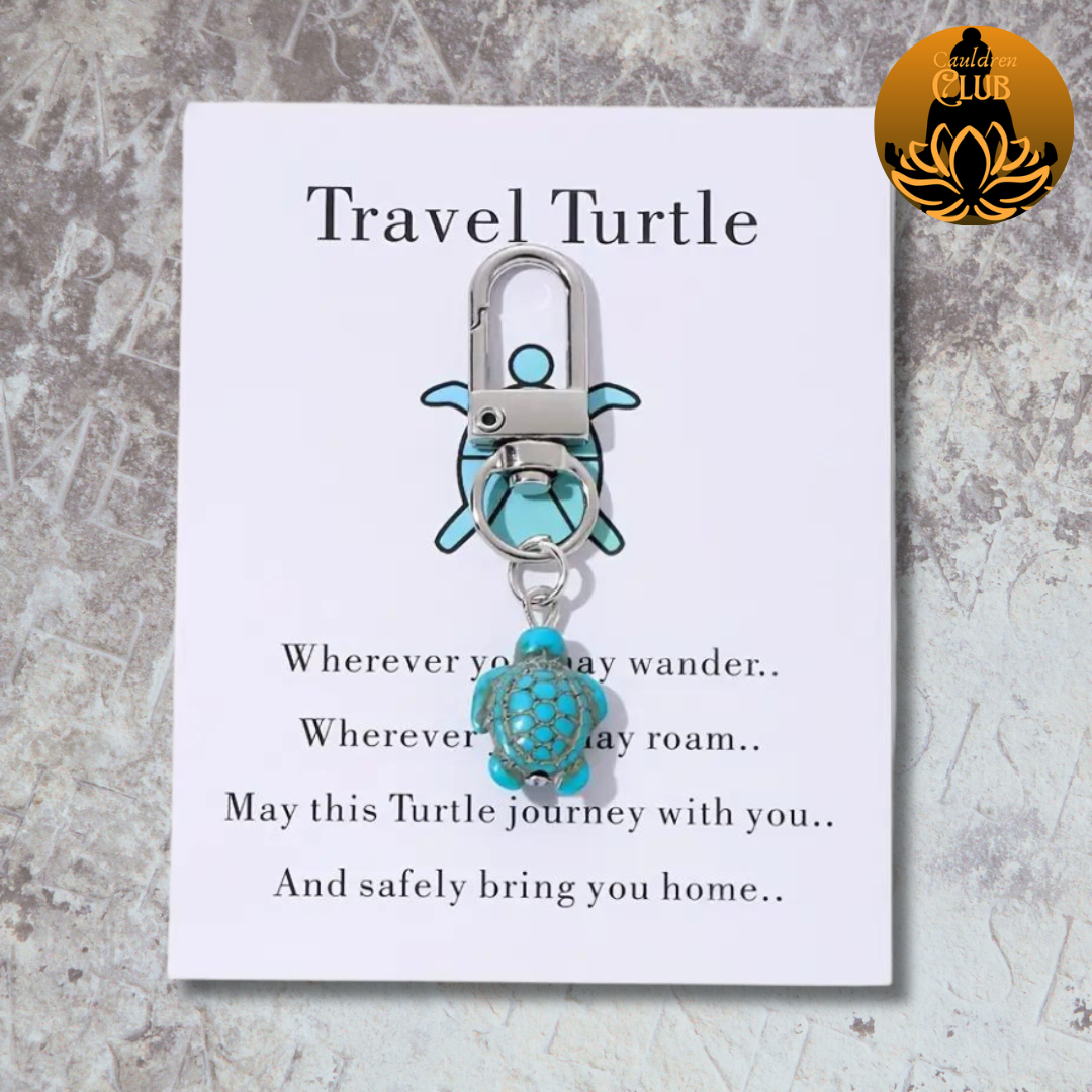 Travel Turtle Keychain - Blue