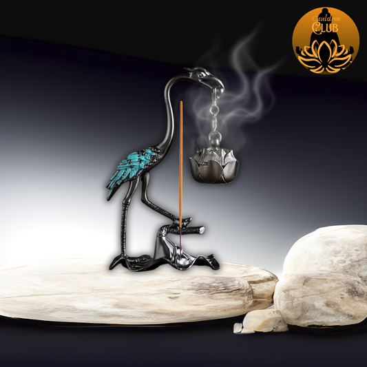 Blue Stork 2 Incense Holder