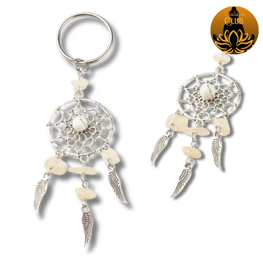 Dream Catcher Keyring - White