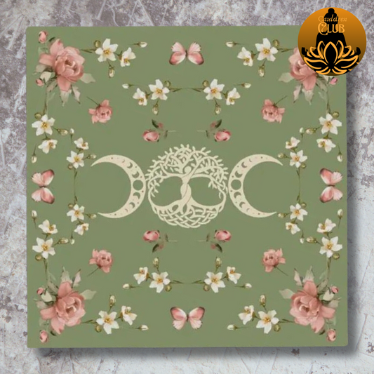 Green Floral Tree Of Life Alter Cloth
