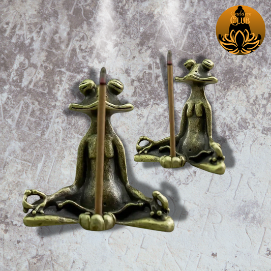 "Let It All Hang Out" Frog Incense Holder - Ancient Green
